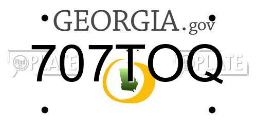 707TOQ Georgia License Plate