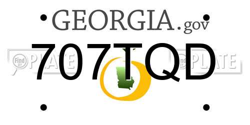 707TQD Georgia License Plate