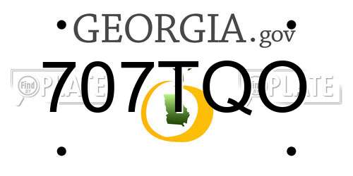 707TQO Georgia License Plate
