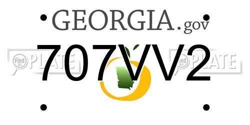 707VV2 Georgia License Plate