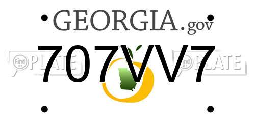 707VV7 Georgia License Plate