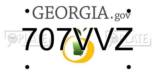 707VVZ Georgia License Plate