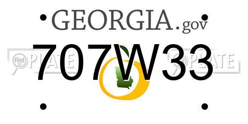 707W33 Georgia License Plate