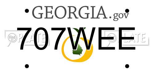 707WEE Georgia License Plate