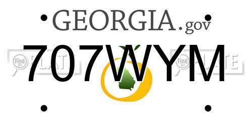 707WYM Georgia License Plate