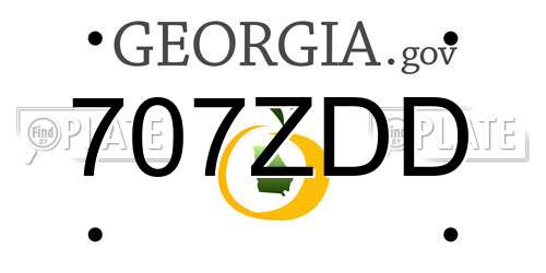 707ZDD Georgia License Plate