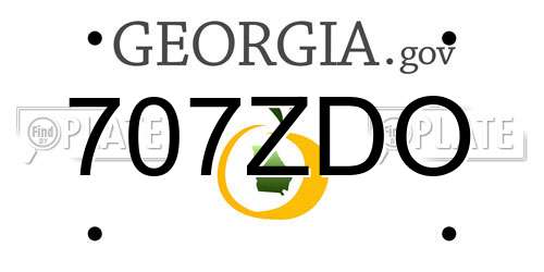 707ZDO Georgia License Plate