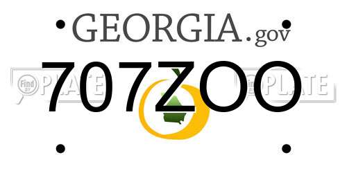 707ZOO Georgia License Plate