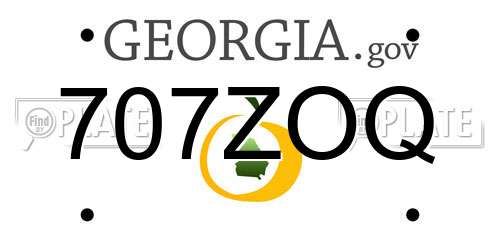 707ZOQ Georgia License Plate