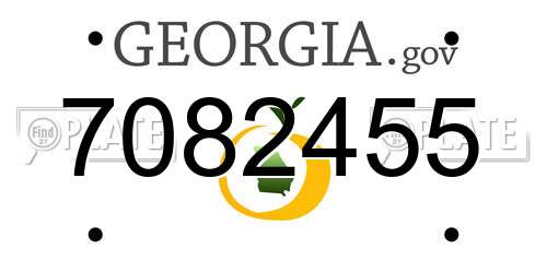 7082455 Georgia License Plate