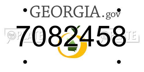 7082458 Georgia License Plate