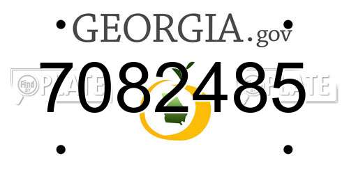 7082485 Georgia License Plate