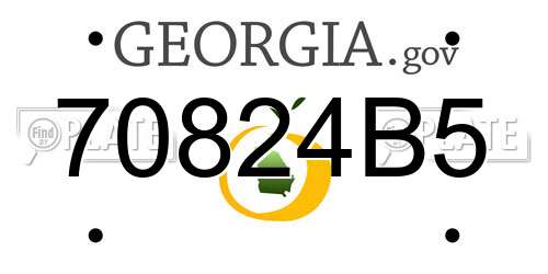 70824B5 Georgia License Plate