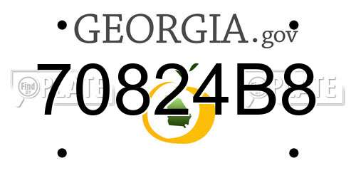 70824B8 Georgia License Plate