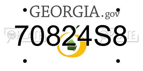 70824S8 Georgia License Plate