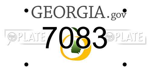 7083 Georgia License Plate