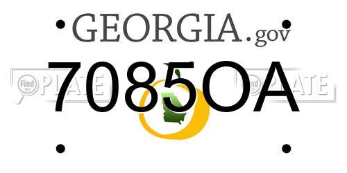 7085OA Georgia License Plate
