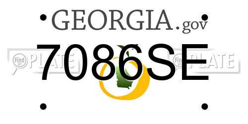 7086SE Georgia License Plate