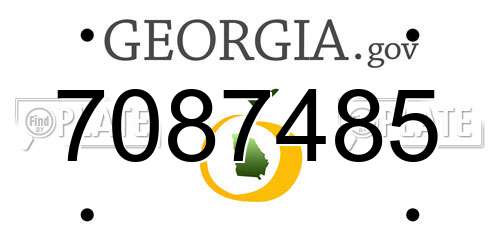 7087485 Georgia License Plate