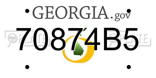 70874B5 Georgia License Plate