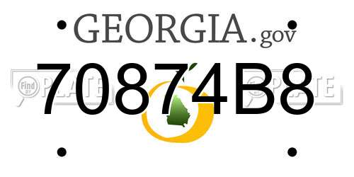 70874B8 Georgia License Plate
