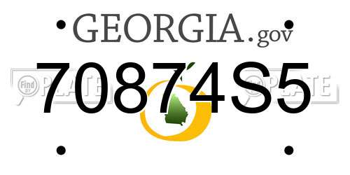 70874S5 Georgia License Plate