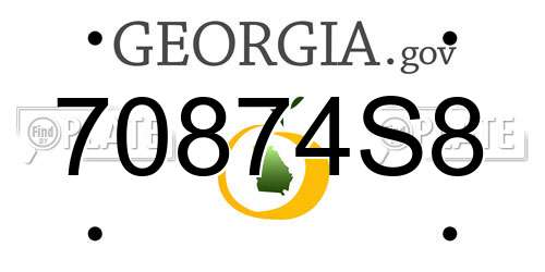 70874S8 Georgia License Plate