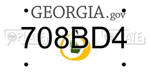 708BD4 Georgia License Plate
