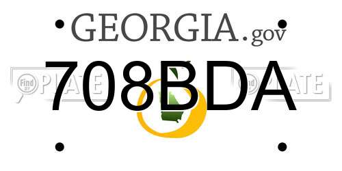 708BDA Georgia License Plate