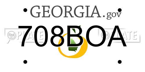 708BOA Georgia License Plate