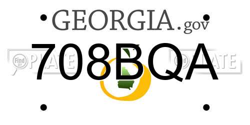 708BQA Georgia License Plate