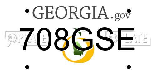 708GSE Georgia License Plate