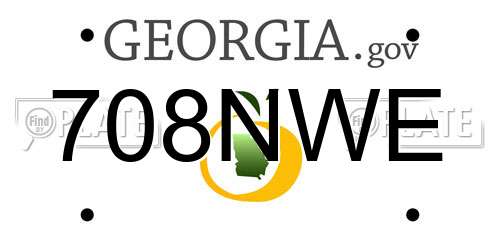 708NWE Georgia License Plate