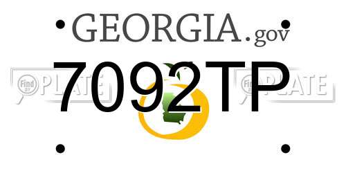 7092TP Georgia License Plate