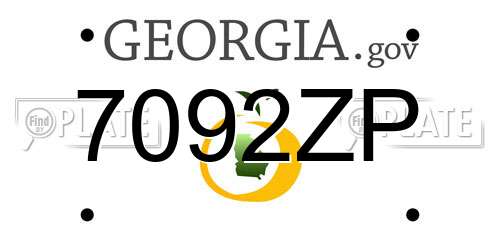 7092ZP Georgia License Plate