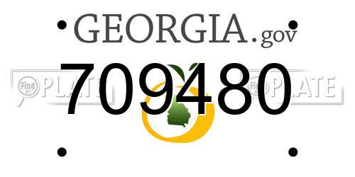 709480 Georgia License Plate