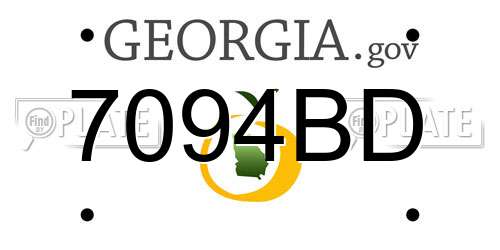 7094BD Georgia License Plate