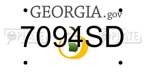 7094SD Georgia License Plate
