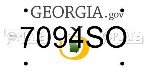 7094SO Georgia License Plate