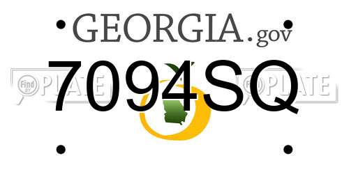 7094SQ Georgia License Plate