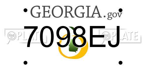 7098EJ Georgia License Plate