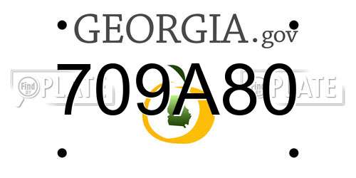 709A80 Georgia License Plate
