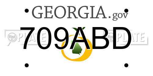 709ABD Georgia License Plate