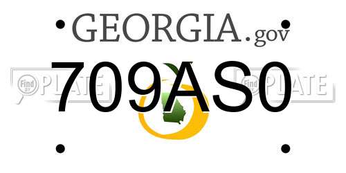 709AS0 Georgia License Plate
