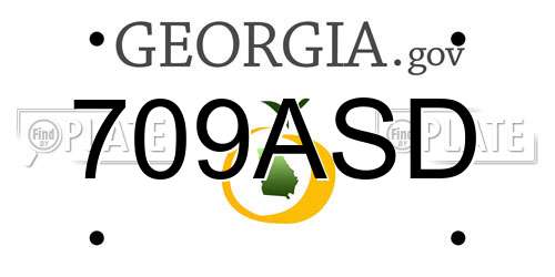 709ASD Georgia License Plate