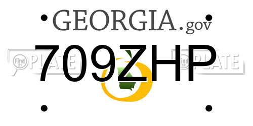 709ZHP Georgia License Plate