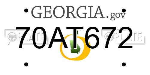70AT672 Georgia License Plate
