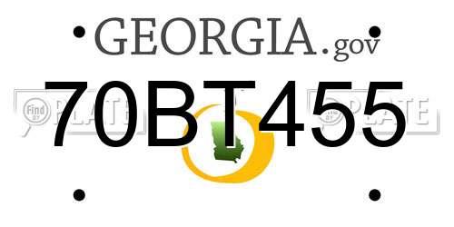 70BT455 Georgia License Plate