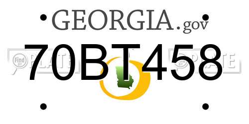 70BT458 Georgia License Plate