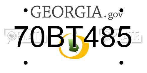 70BT485 Georgia License Plate